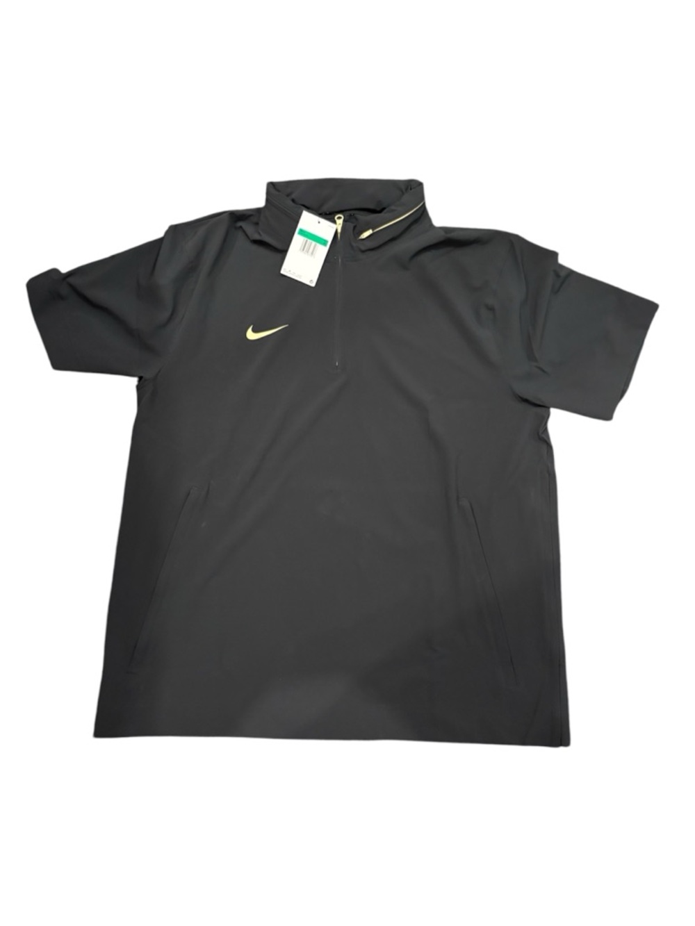 Nike Football Coaches Jacket 1/4 Zip Black Yellow Hoodie Men's Size XL BRAND NEW